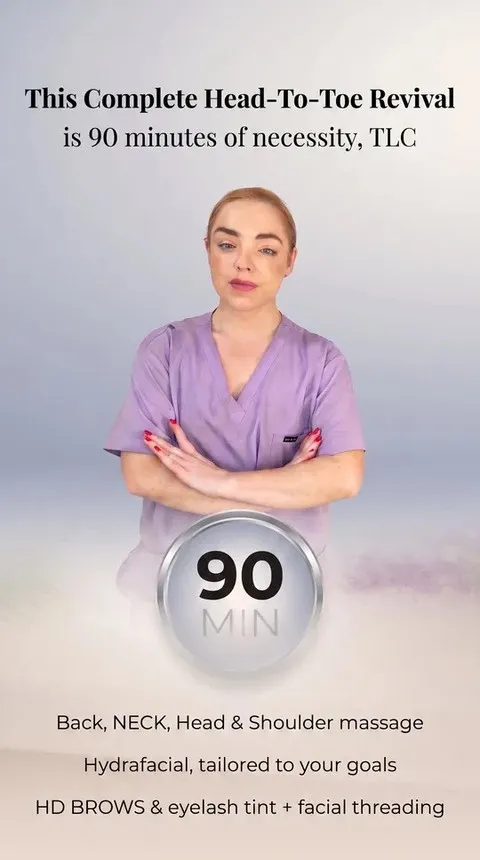 ✨ Transform stress into bliss in 90 mins! ✨ Ready to glow up? 💆‍♀️ Save for your next self-care escape! 🌿 #ValeBeauty 